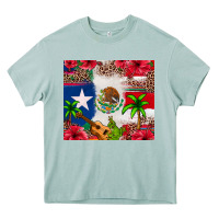 Arona Mexican and Puerto Rico flag Heavy Core Tee - texasbilliewilder