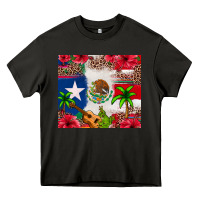 Asphalt Mexican and Puerto Rico flag Heavy Core Tee - texasbilliewilder