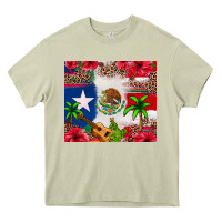 Mossy Mexican and Puerto Rico flag Heavy Core Tee - texasbilliewilder