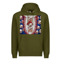 Army Green Baseball Mom Premium Hoodie - CowhideDigitalArt
