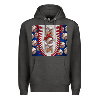 Charcoal Heather Baseball Mom Premium Hoodie - CowhideDigitalArt