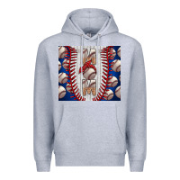 Heather Grey Baseball Mom Premium Hoodie - CowhideDigitalArt