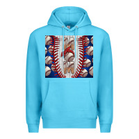Ocean Blue Baseball Mom Premium Hoodie - CowhideDigitalArt