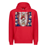 Red Baseball Mom Premium Hoodie - CowhideDigitalArt