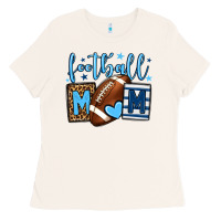 Bone Football mom blue team color Ladies Tee - HowdyJamesFarm