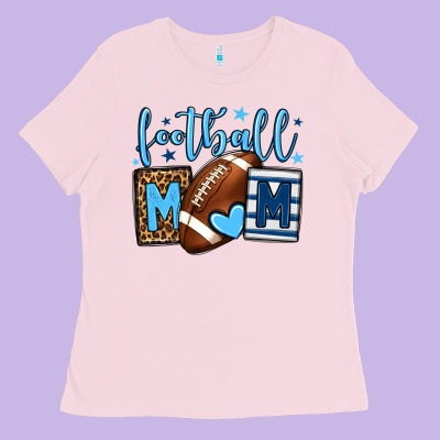 Football Mom Blue Team Color Ladies Tee Designed By Howdyjamesfarm