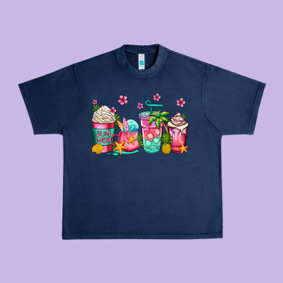 Summer Coffee Cups Urban Heavy Tee Designed By Jasminsmagicworld
