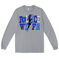 Heather Grey Police wife Long Sleeve Tee - FaDigitalArtStudio