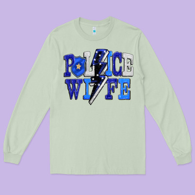 Police Wife Long Sleeve Tee Designed By Fadigitalartstudio