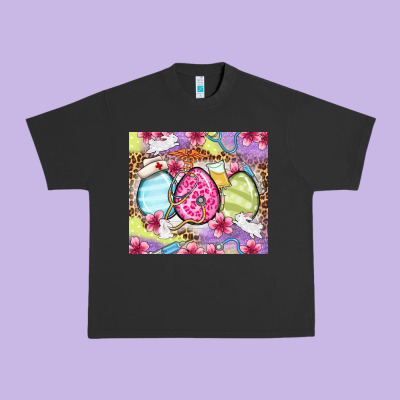 Easter Eggs Nurse Urban Heavy Tee Designed By Oliviacreatesart