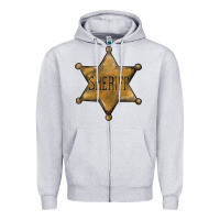 Heather Grey sheriff star Zipper Hoodie - BarkalooDesign