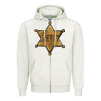 Oatmeal Heather sheriff star Zipper Hoodie - BarkalooDesign