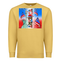 Antique Gold american flag  and america Premium Sweatshirt - AdoDesignShop