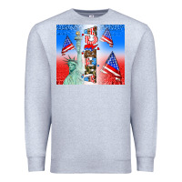 Heather Grey american flag  and america Premium Sweatshirt - AdoDesignShop