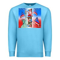 Ocean Blue american flag  and america Premium Sweatshirt - AdoDesignShop