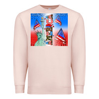 Pale Pink american flag  and america Premium Sweatshirt - AdoDesignShop