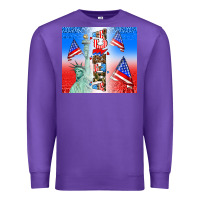 Purple american flag  and america Premium Sweatshirt - AdoDesignShop