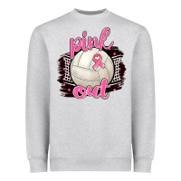 Heather Grey Pink Out Volleyball Heavyweight Sweatshirt - BarkalooDesign