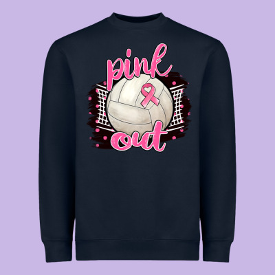 Pink Out Volleyball Heavyweight Sweatshirt Designed By Barkaloodesign