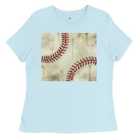 Baby Blue dirty baseball pattern Ladies Tee - TumblerDesignByShophia