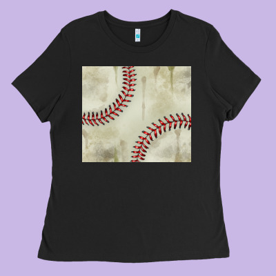 Dirty Baseball Pattern Ladies Tee Designed By Tumblerdesignbyshophia