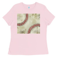 Bubblegum Pink dirty baseball pattern Ladies Tee - TumblerDesignByShophia