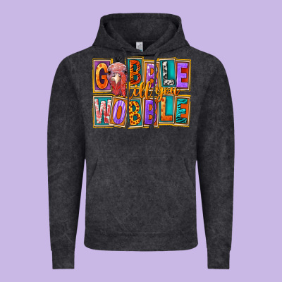 Gobble Till You Wobble Vintage Hoodie Designed By Fadigitalartstudio