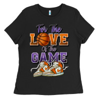Black for the love of the game basketball Ladies Tee - HowdyJamesFarm