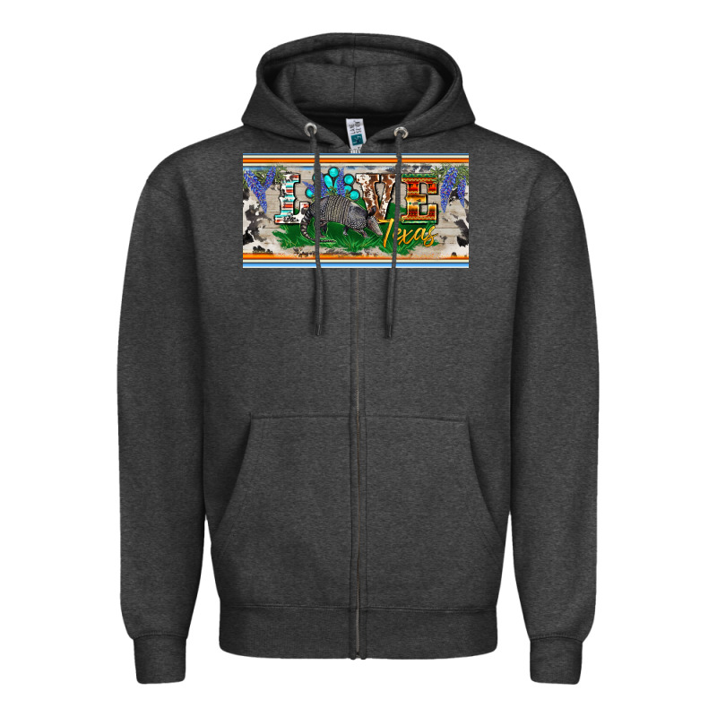 Love Texas Armadillo License Plate Zipper Hoodie by BarkalooDesign | Teevron