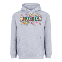 Heather Grey daisy teacher Heavyweight Hoodie - AdoDesignShop