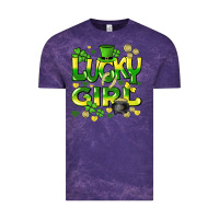 Cloud Purple lucky girl st. patricks day Vintage Tee - HowdyJamesFarm