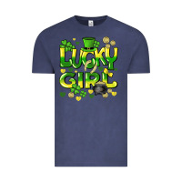 Vintage Denim lucky girl st. patricks day Vintage Tee - HowdyJamesFarm