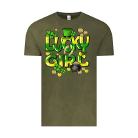 Vintage Olive lucky girl st. patricks day Vintage Tee - HowdyJamesFarm