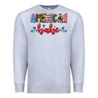 Heather Grey American babe Premium Sweatshirt - AdoDesignShop