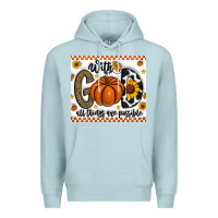 Blue Mist With God All Things Are Possible Premium Hoodie - CowhideDigitalArt