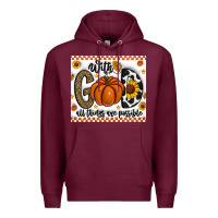 Burgundy With God All Things Are Possible Premium Hoodie - CowhideDigitalArt
