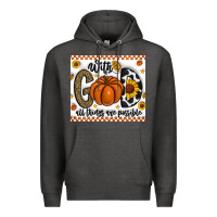 Charcoal Heather With God All Things Are Possible Premium Hoodie - CowhideDigitalArt