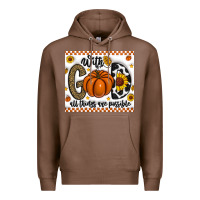 Chestnut With God All Things Are Possible Premium Hoodie - CowhideDigitalArt