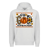Dove Grey With God All Things Are Possible Premium Hoodie - CowhideDigitalArt