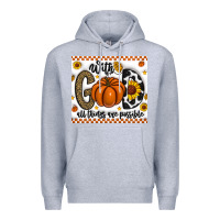 Heather Grey With God All Things Are Possible Premium Hoodie - CowhideDigitalArt