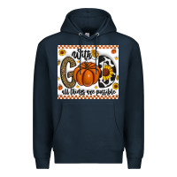 Navy With God All Things Are Possible Premium Hoodie - CowhideDigitalArt