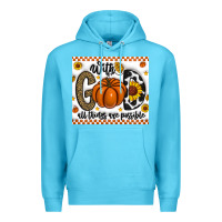Ocean Blue With God All Things Are Possible Premium Hoodie - CowhideDigitalArt