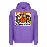 Purple With God All Things Are Possible Premium Hoodie - CowhideDigitalArt