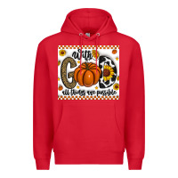 Red With God All Things Are Possible Premium Hoodie - CowhideDigitalArt
