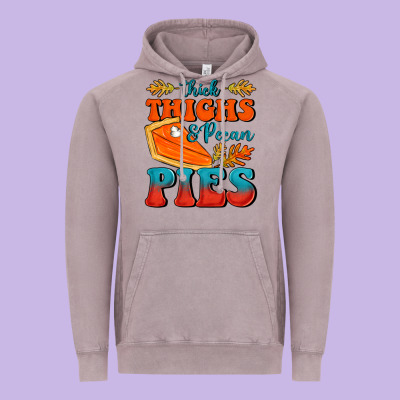 Thick Thighs&pecan Pies Vintage Hoodie Designed By Fadigitalartstudio