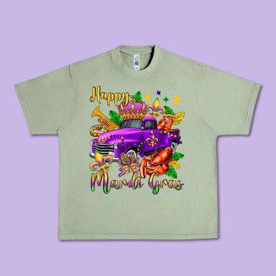 Happy Mardi Gras Truck Olivia Urban Heavy Tee Designed By Oliviacreatesart