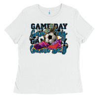 White Game day soccer Ladies Tee - HowdyJamesFarm