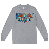 Heather Grey Sweet land of liberty Long Sleeve Tee - FaDigitalArtStudio