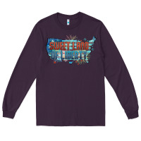 Plum Sweet land of liberty Long Sleeve Tee - FaDigitalArtStudio