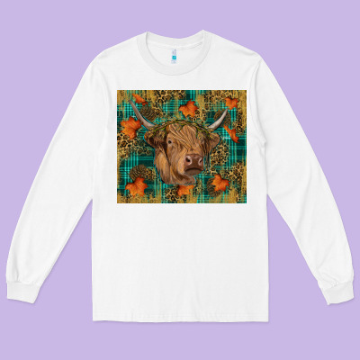Fall Highland Cow Tumbler Long Sleeve Tee Designed By Ranaportraitstore